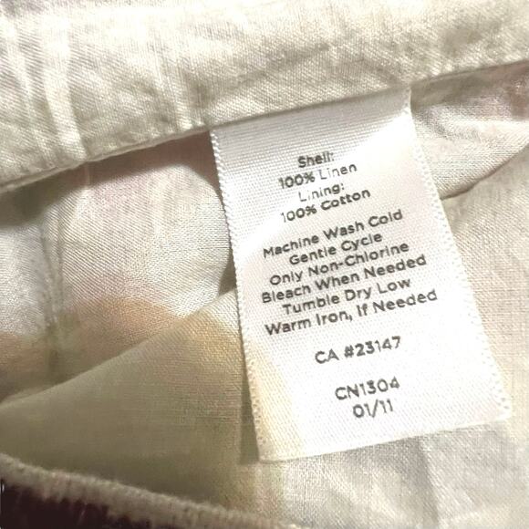 Talbots Striped Linen Pencil Straight Lined Mini Skirt Size 4 Spring Pink Orange - Picture 6 of 9